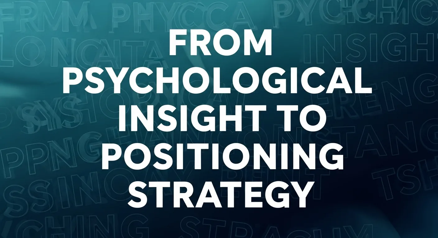 From Psychological Insight to Positioning Strategy | Successful Brand Positioning