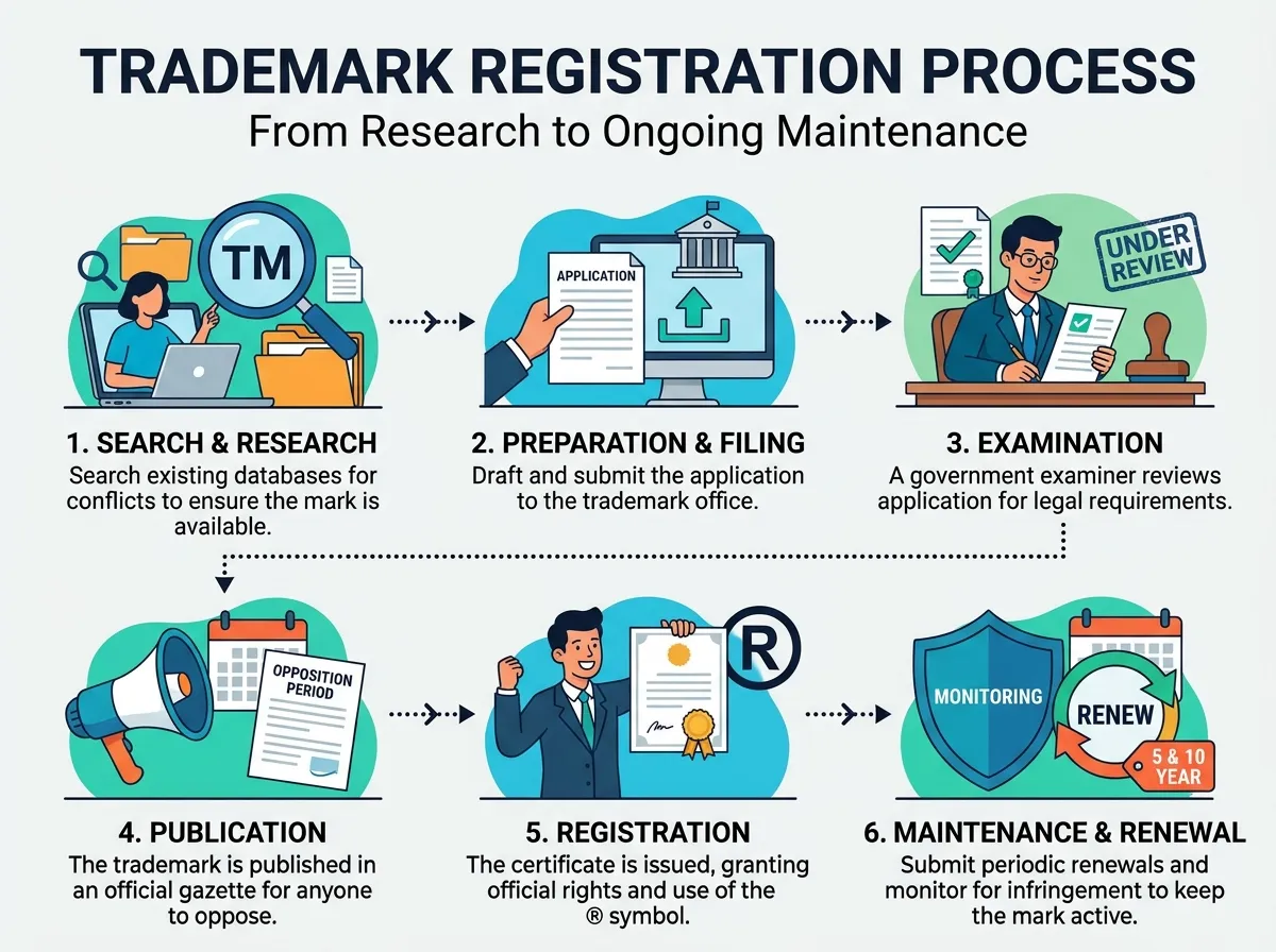Trademark Registration Process From Research to Ongoing Maintenance